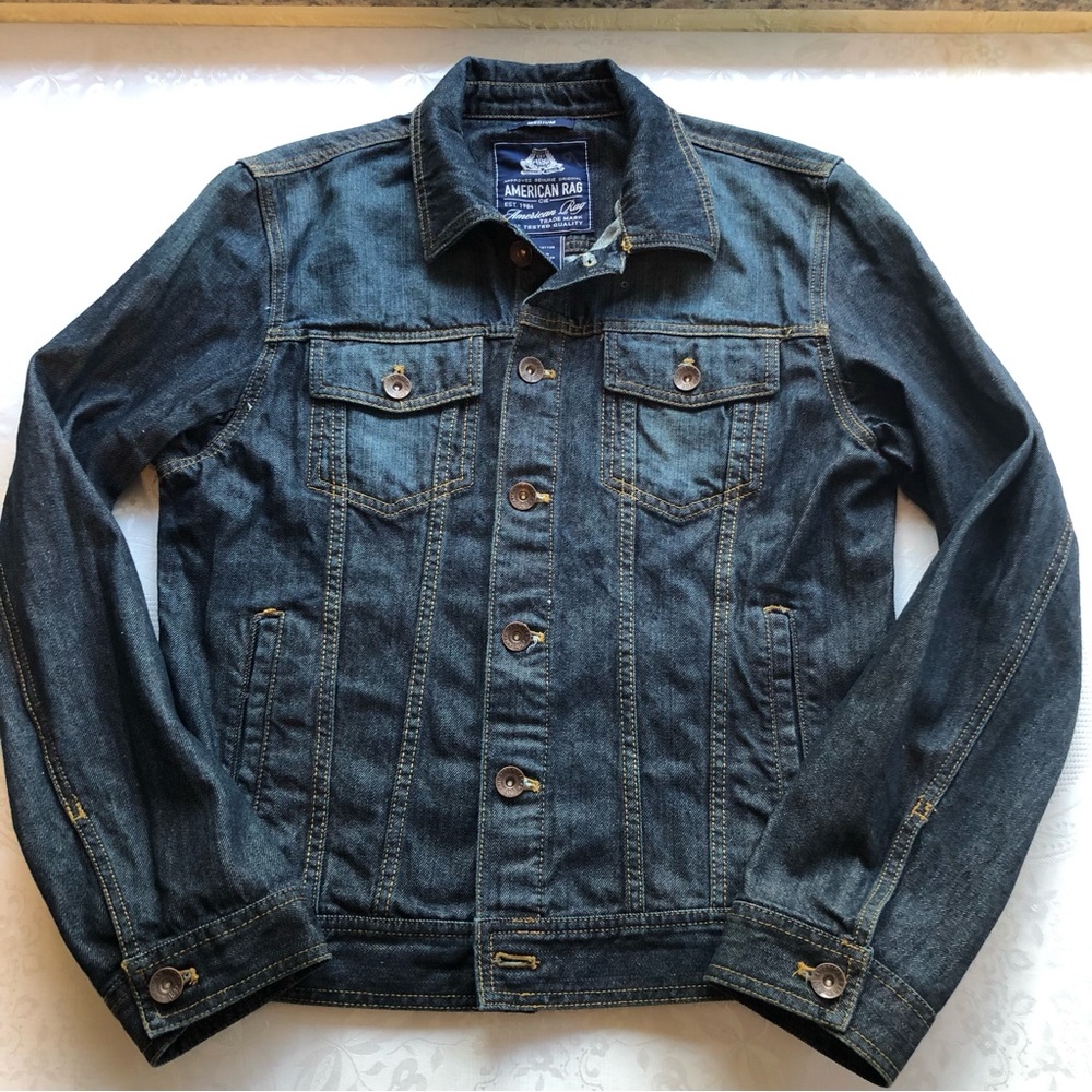 American Rag Y2K CIE Dark Blue Denim Jeans Jacket Men’s Size M High-Quality Coat
